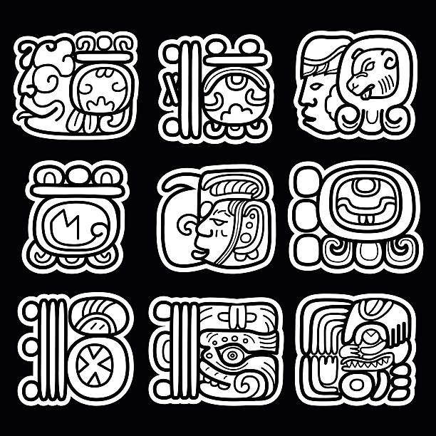 Ilustración de Glifos Mayas Sistema De Escritura Y Diseño De Languge En  Negro y más Vectores Libres de Derechos de Maya - iStock