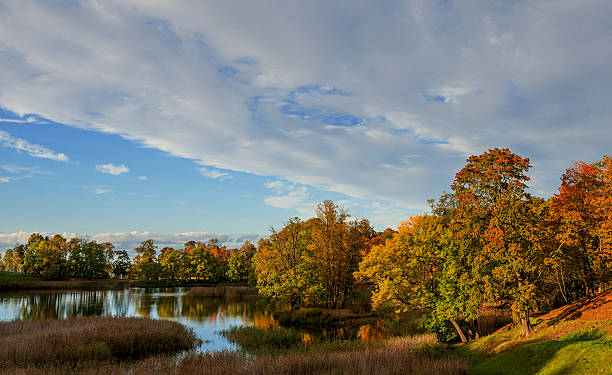 istock Park in red and orange colors 585780182