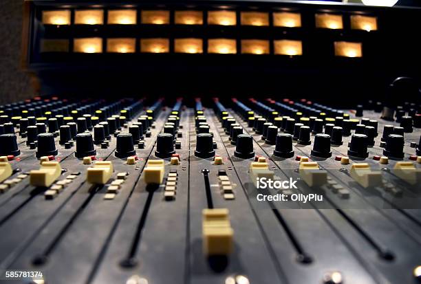 Audio Record Studio Professional Console In Recording Studio Mixer Panel Stock Photo - Download Image Now