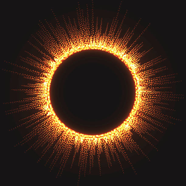 ilustraciones, imágenes clip art, dibujos animados e iconos de stock de círculo de fuego - eclipse espacio