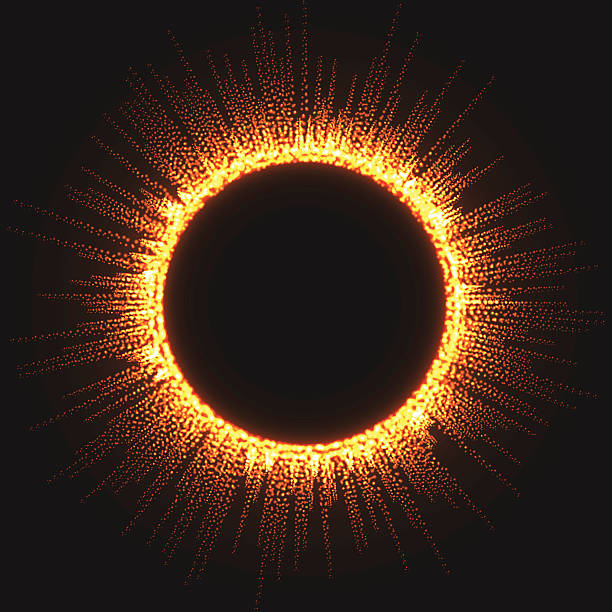 Fire Circle Vector Fire circle with fiery rays. big bang space stock illustrations