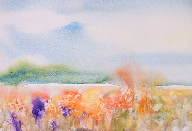 istock Colorful landscape of flower field 585782154