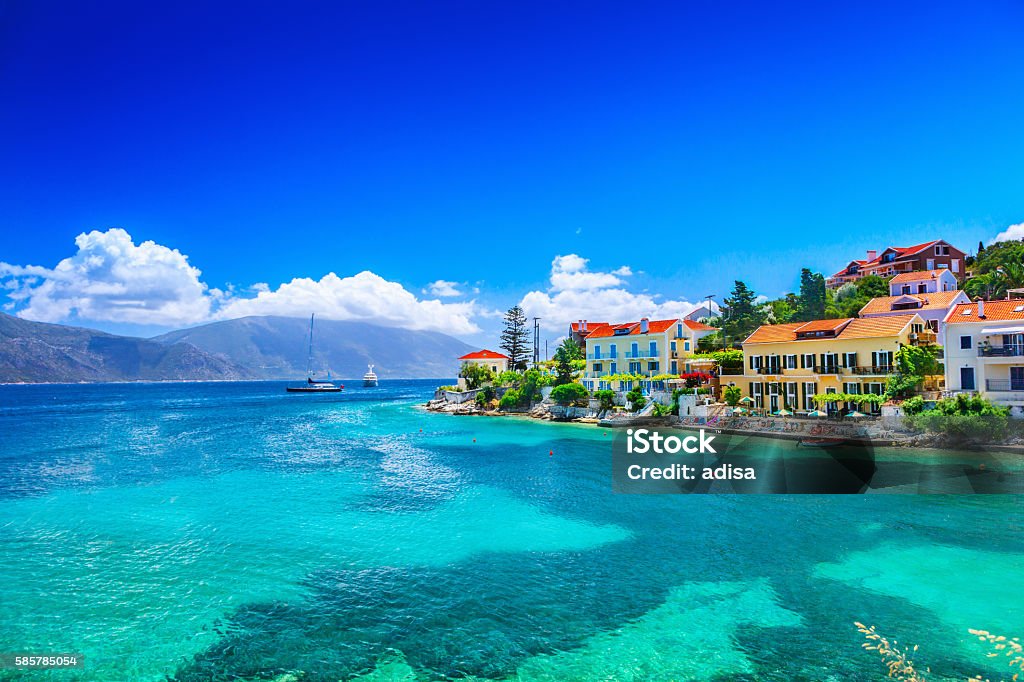 Fiskardo beach Fiskardo beach, Kefalonia island, Greece Greece Stock Photo