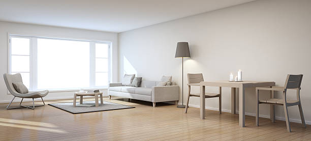Living and dining room in modern house