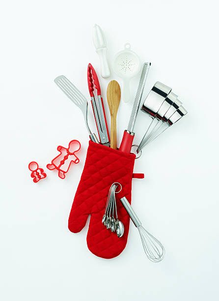 istock Holiday themed oven mitt stocking 585791362
