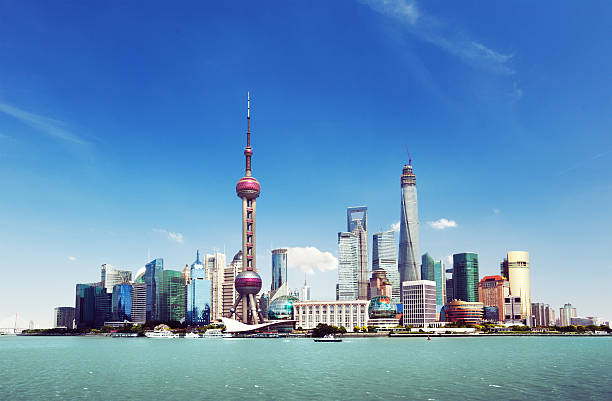 istock Shanghai skyline in sunny day, China 585792370