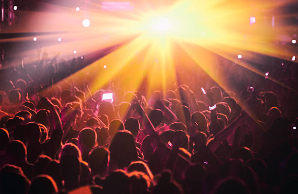 Dj night Unrecognizable people enjoying a concert clubbing stock pictures, royalty-free photos & images