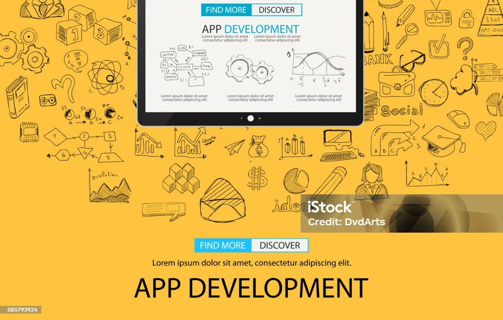 Development Background Designs App Development Concept Background With Doodle Design Style Stock ...
