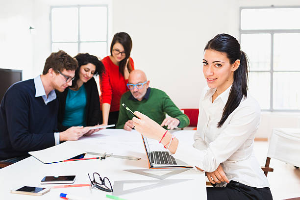 istock Businesswomen set up a creative project 585794508