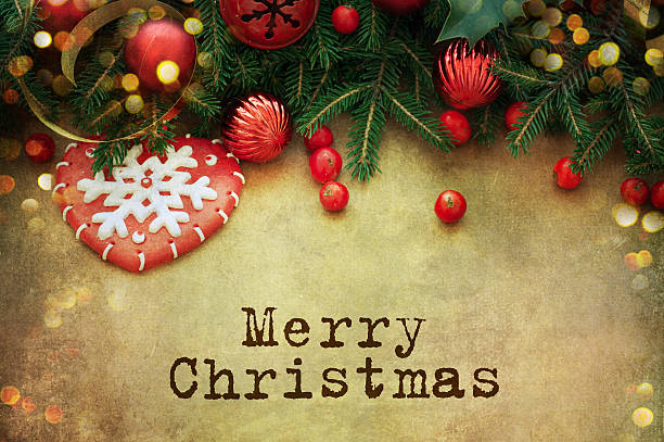 istock Christmas Retro Card border design 585794610