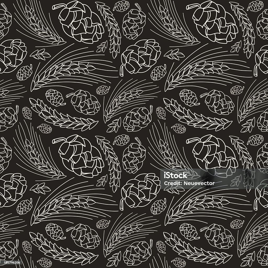 Malt Pattern Malt And Cone Hop Seamless Pattern Stock Illustration - Download Image ...