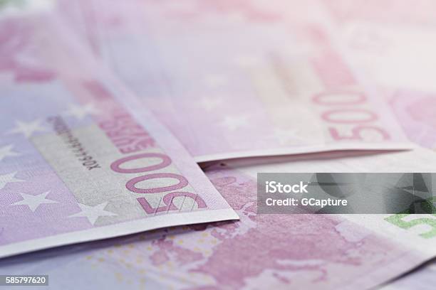 500 Euros Bills As A Background Stock Photo - Download Image Now - Backgrounds, Banking, Business