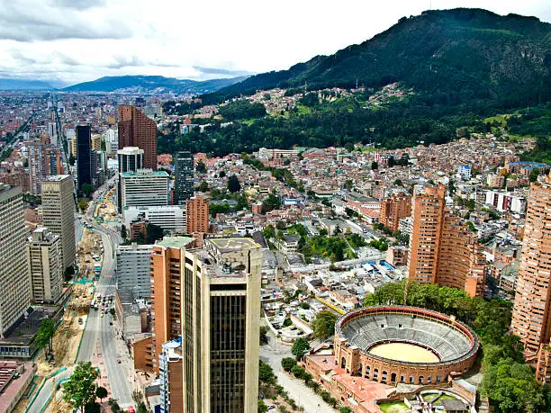 Panoramic view of Bogota, Colombia.