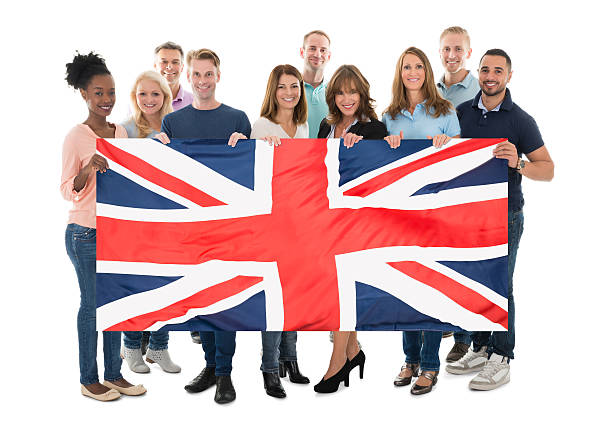 istock Multiethnic People Holding Union Jack 585798680
