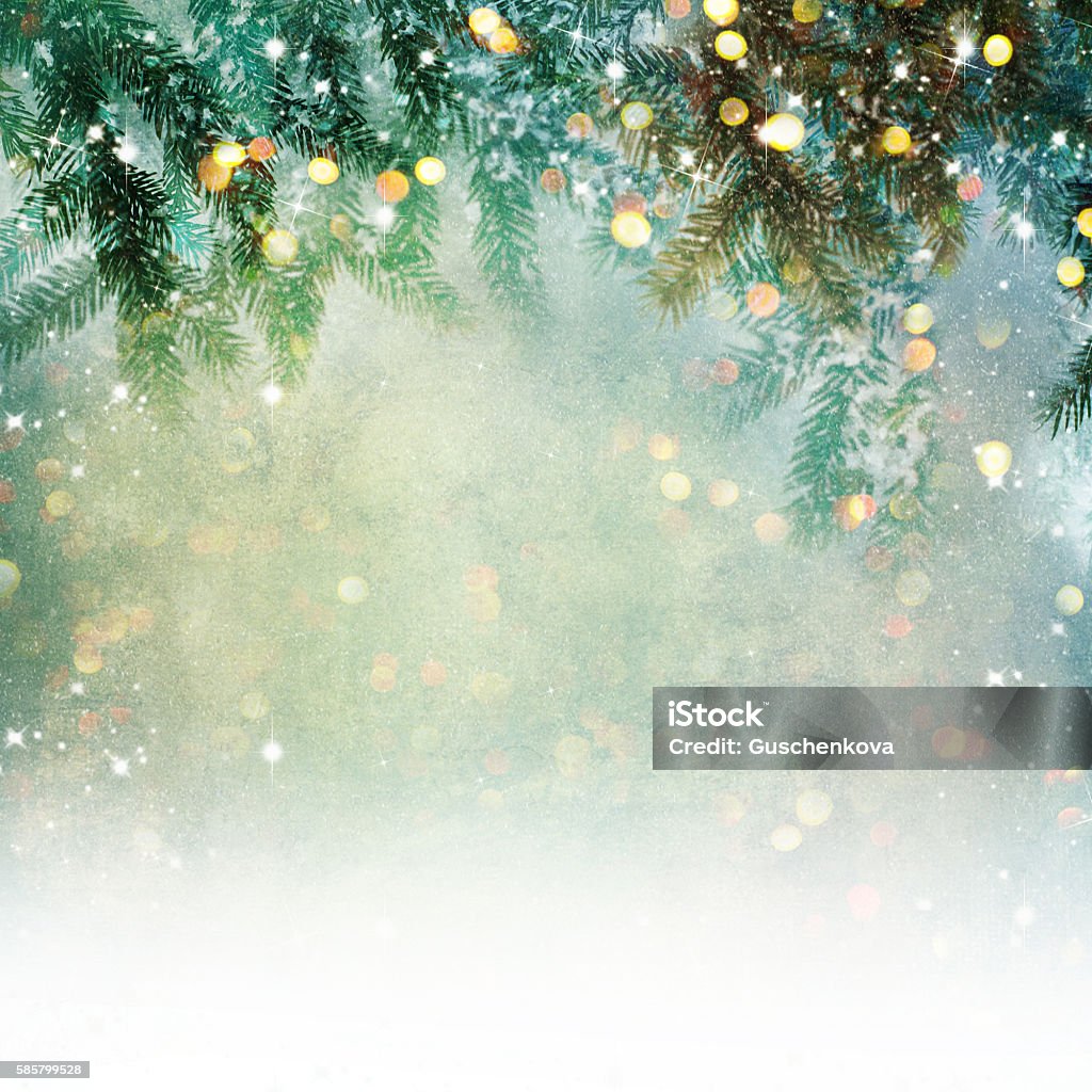 Nature background with lighten bokeh Christmas Stock Photo