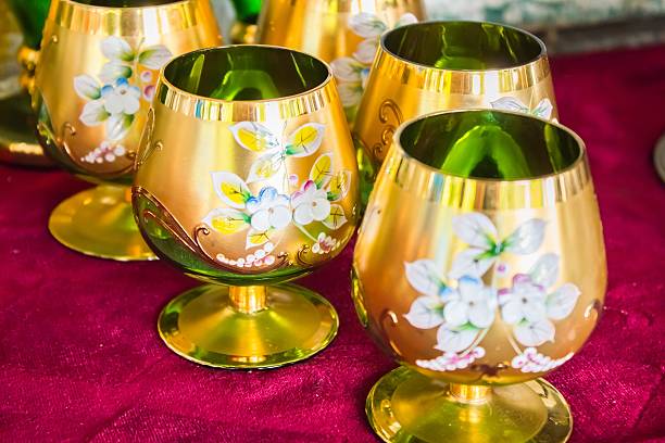 The original yellow vintage service at a flea market