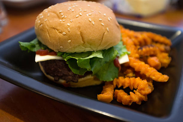 440+ Burger Sweet Potato Fries Stock Photos, Pictures & Royalty-Free