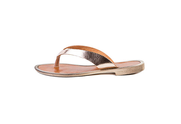 istock Women's red sandals on a white background, online shop 585804210