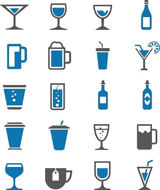 Vector illustration of Drinks icons set