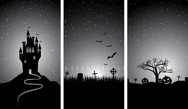 Vector illustration of Halloween banners