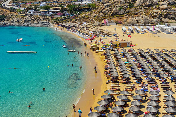 istock Famous Paradise Beach - Mykonos, Greece 586043538