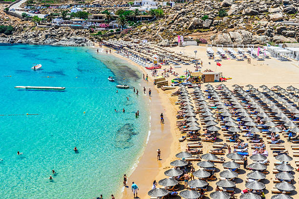 istock Famous Paradise Beach - Mykonos, Greece 586043552