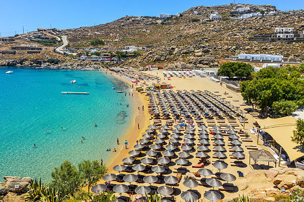 istock Famous Paradise Beach - Mykonos, Greece 586043560