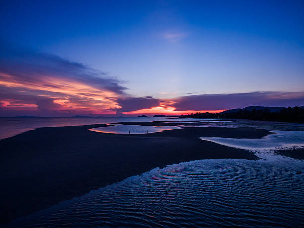 istock Sunset from a bird's flight in the shallows 586046134