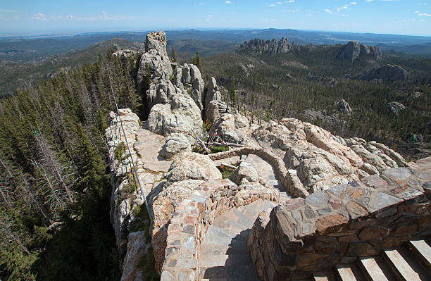 istock Staircase on Harney Peak Fire Lookout Tower Black Elk Wilderness 586049460