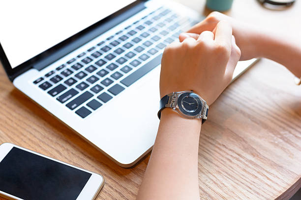 istock Young woman working with laptop and smartphone. 586050734