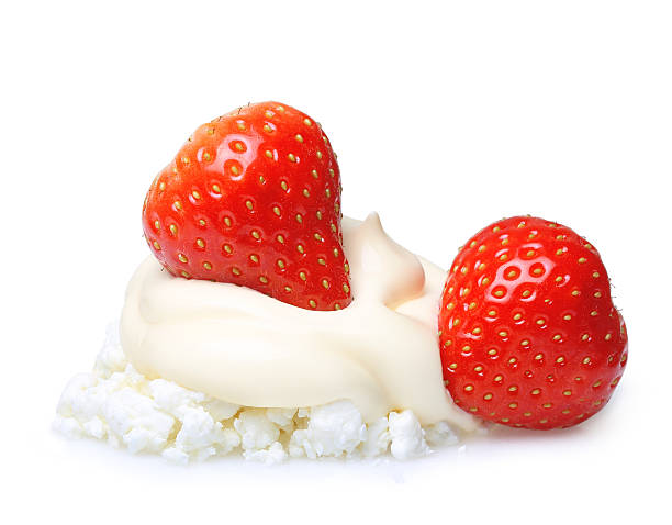 istock Cream with berry strawberry isolated 586050930