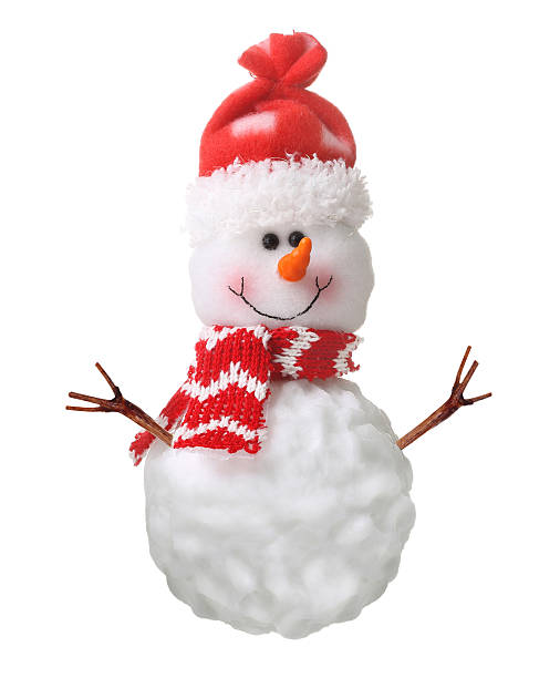 istock Snowman in xmas red hat isolated 586051074