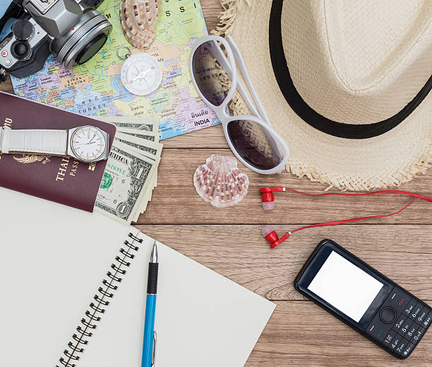istock Travel concept on wooden table 586051774