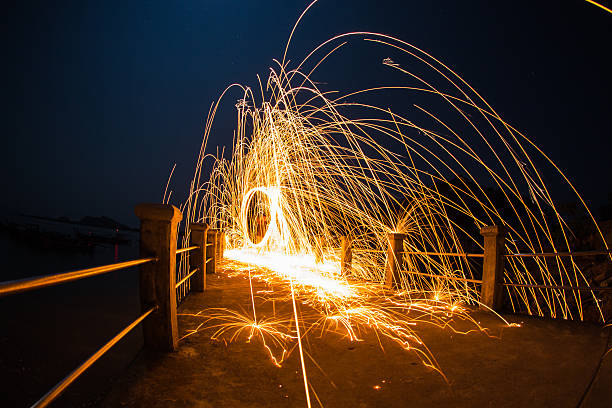 Long exposure of steel wool begin of light