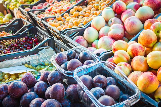 istock Fresh fruit at a market stall 586053072