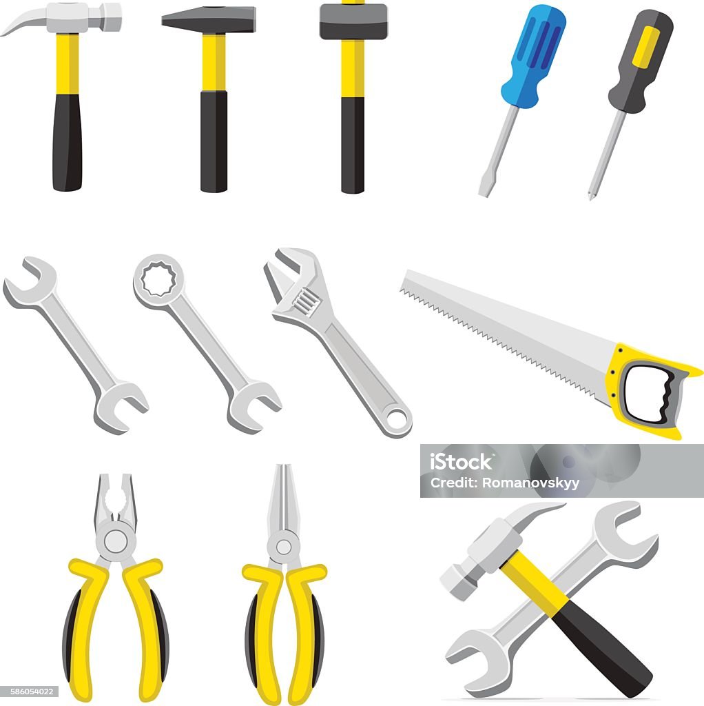 Different Tools Set Set Of Different Tools Stock Illustration - Download Image Now ...