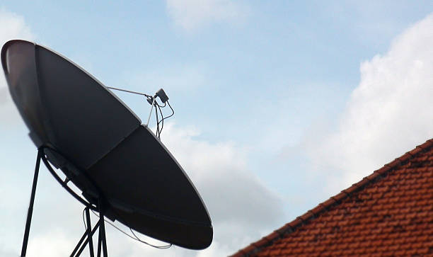 istock Antenna Communication Satellite Dish On Building Roof 586055206