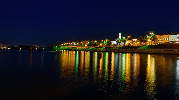 istock Kazan city during a beautiful summer night with multicolor illumination 586056412