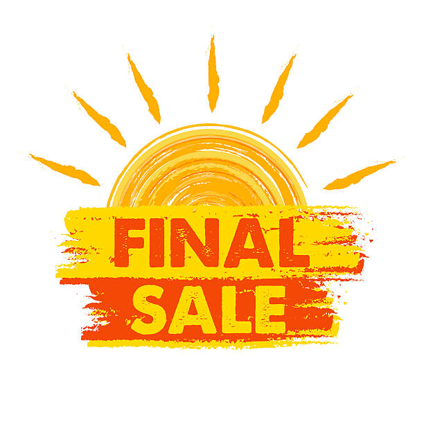 final sale with sun sign, drawn label