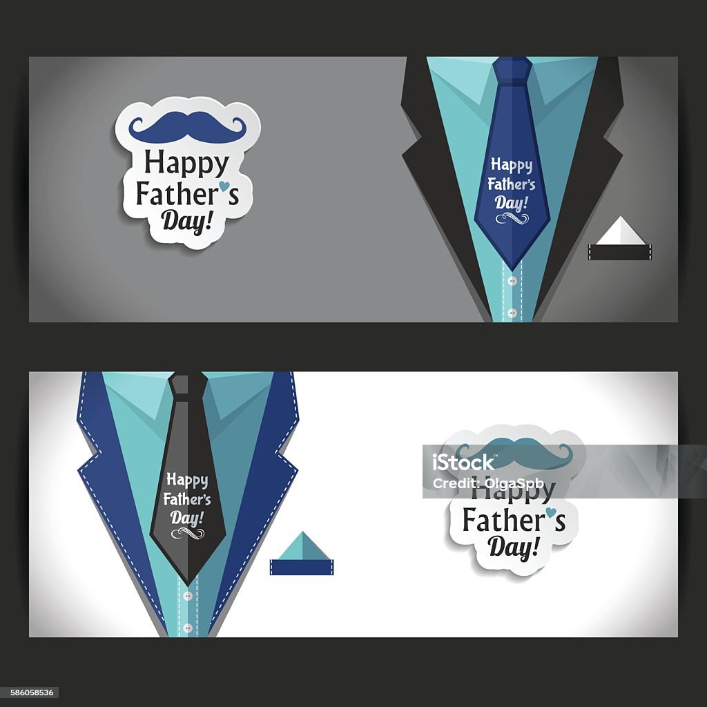 Happy fathers day Happy fathers day banners set. Adult stock vector