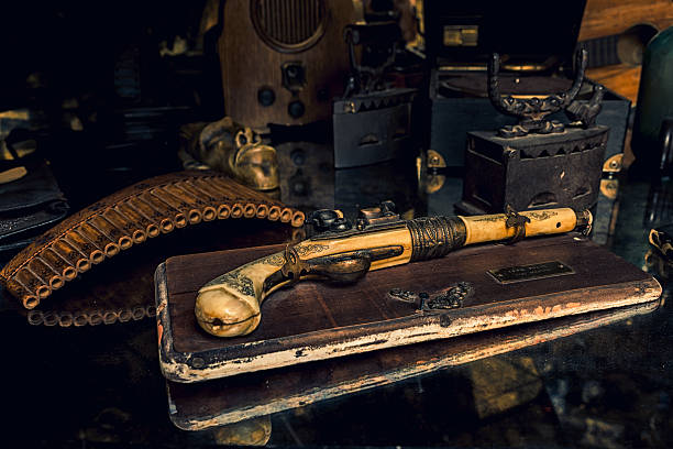 istock Ivory pistol with a grunge decor 586062994
