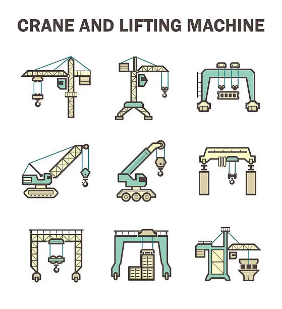 Vector illustration of Crane vector icon