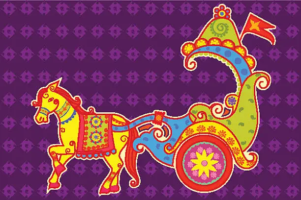 Vector illustration of Vector design of Happy Dussehra chariot