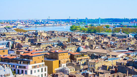 Panoramic view of the city of Bordeaux in France