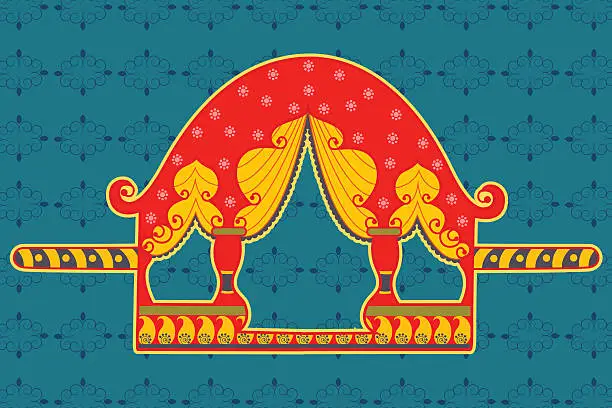 Vector illustration of Palanquin in Indian art style