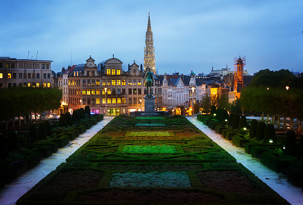 istock Brussels old town cityscape at night 586065718