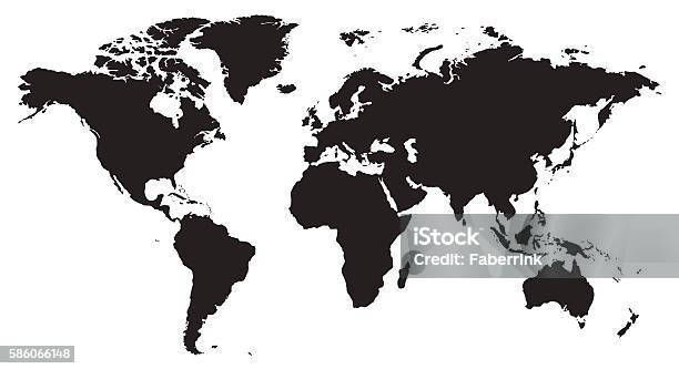 Ilustración de Mapa Mundial Vector Ilustración Aislado Sobre Fondo Blanco y más Vectores Libres de Derechos de Mapa mundial