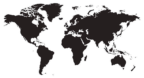 World map vector illustration isolated on white background World map vector illustration isolated on white background. map silhouettes stock illustrations