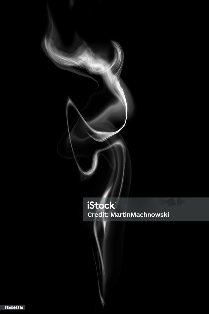 Smoke on black background Computer Graphic Smoke rising in front of a black background Abstract Stock Photo