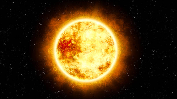 istock Sun and Star with Cosmic Cloud in Space 586067900